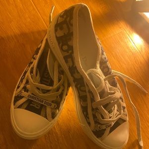 Walk'n'Dior Sneaker/ Deep Blue Dior Oblique Embroidered Cotton